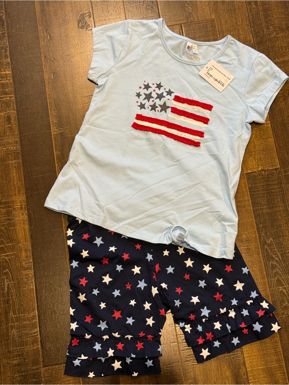 Girls size 10 Light Blue Star & Stripe Set
